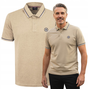 POLO Koszulka Męska BEŻOWA...